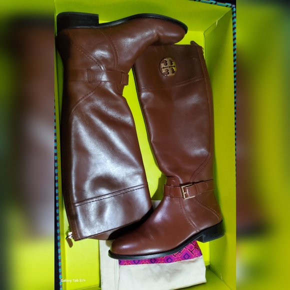 Tory Burch Adeline Riding Boots Color Almond Women's Size 8 - Picture 8 of 11